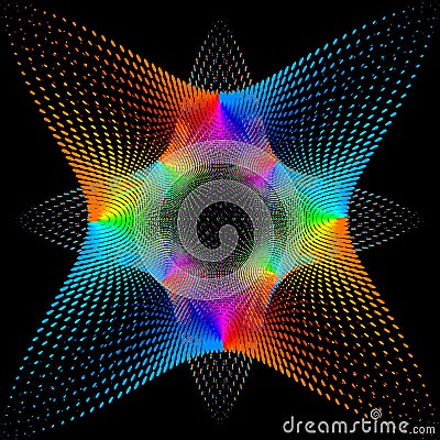 Background, texture, abstraction. Color spot a star or a flower is insulated on black background. Vector Illustration