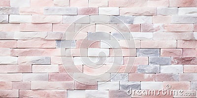 The background with the texture of a brick wall is a delicate pink color. Brickwork pattern Stock Photo