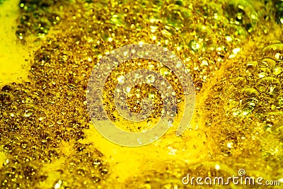 Golden foam. Foam texture as background Stock Photo