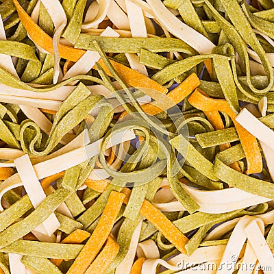 Colorful ribbon noodles Stock Photo