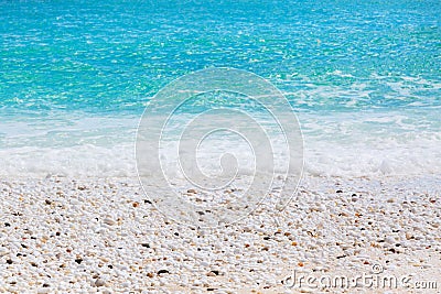 Background texture of Marble Beach stones and waves in Thassos, Greece Stock Photo