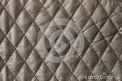 Background texture of old black stitched skin . Close up Stock Photo