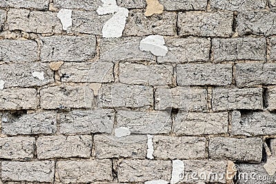 Background and texture of an old wall made of clay and straw Stock Photo