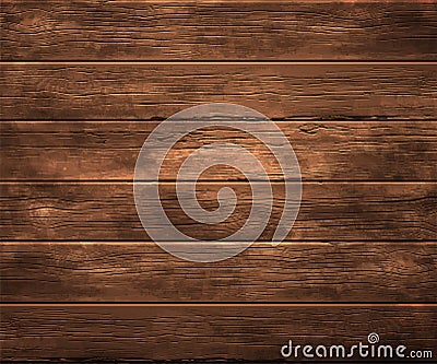 Background, texture of old wood. Highly realistic illustration Vector Illustration