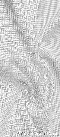 Background texture, pattern Fabric warm wool with stitched gray thread. Shake things with this white wool knit. Oversized, stocky Stock Photo