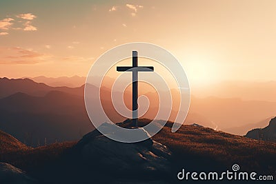 Background of thanks giving concept. Crucifix symbol. Generative Ai Stock Photo