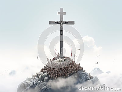 Background of thanks giving concept. Crucifix symbol. Generative Ai Stock Photo