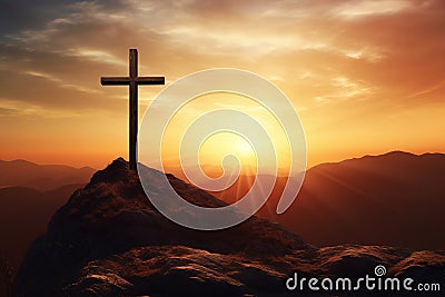 Background of thanks giving concept. Crucifix symbol. Generative Ai Stock Photo