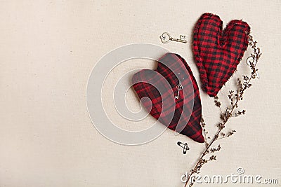 Background with tissue heartshapes. Stock Photo