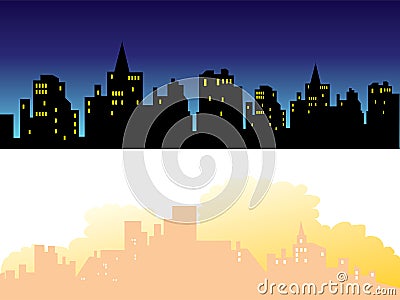 Background - Town 3 Vector Illustration