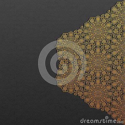 Background with traditional floral ornament Vector Illustration