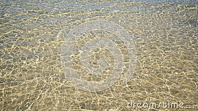 Background of transparent crystal green blue sea water surface ripple with sun reflection in summer. Water background. Ocean water Stock Photo