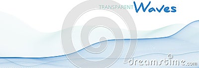 Background with transparent undulating light blue thin lines Vector Illustration