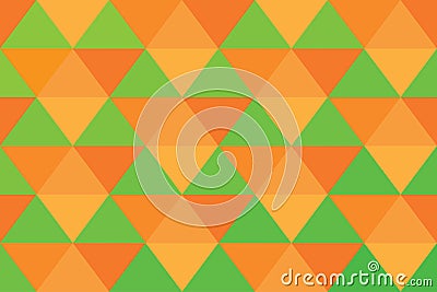 Background triangle pixel banner orange abstract pattern green light Vector Illustration