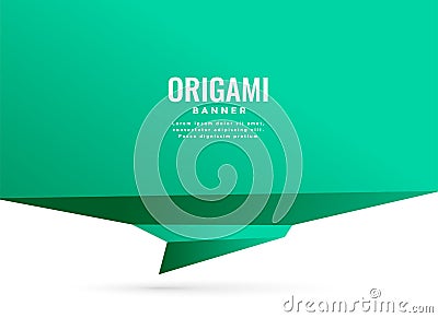 Background with turquoise origami chat banner Vector Illustration