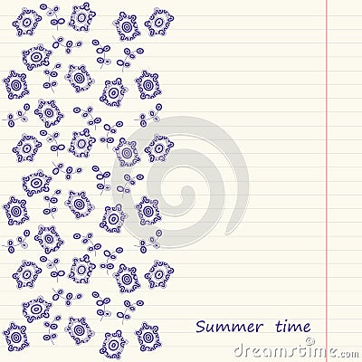 Background with turtles Vector Illustration