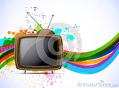 Background with tv Vector Illustration