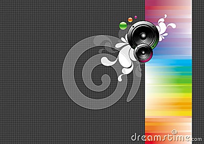 Background with two loudspeakers Vector Illustration