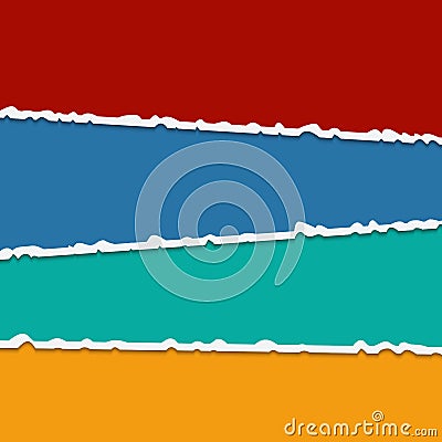 Background of vector colorful torn paper banners with space for Vector Illustration