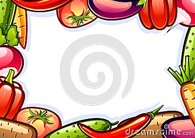 Background with vegetables Vector Illustration