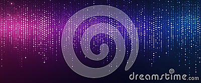 Background video with purple abstract pixel texture. Modern vhs led static display element with neon gradient Stock Photo