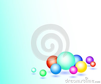 Background with volumetric multicolored balls 3d.Vector illustration. Vector Illustration