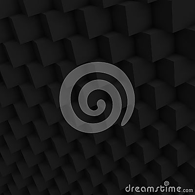 3d black cubes in perspecive 1 Stock Photo