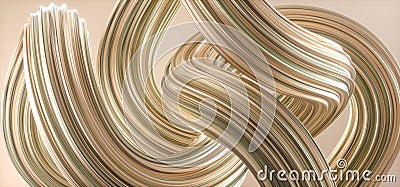 Background wallpaper of colorful twisting lines. 3d render Cartoon Illustration