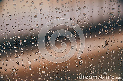 Background and wallpaper by rainy drop and water drops on window glass Stock Photo