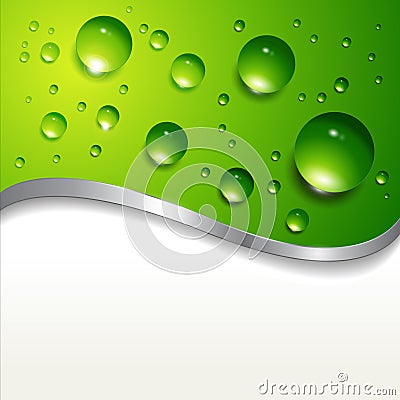 Background with water drops Vector Illustration
