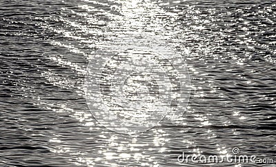 Background of water surface with waves, ripples and sun flare Stock Photo