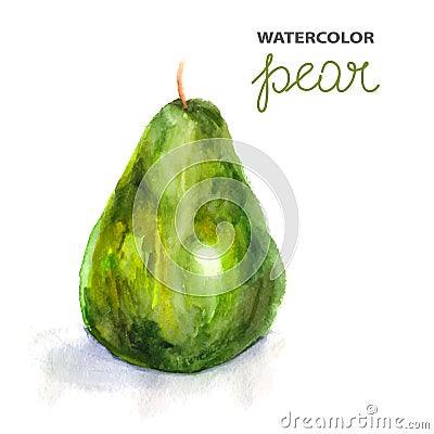 Background with watercolor pear Vector Illustration