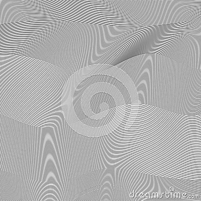Background wavy lines abstract pattern vector wavy surface texture lines Vector Illustration