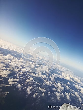 Background white clouds seen during a flight Stock Photo