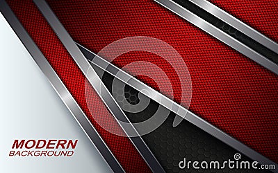 Background with a white corner. Textural red frames with a brilliant border of a metallic hue Vector Illustration
