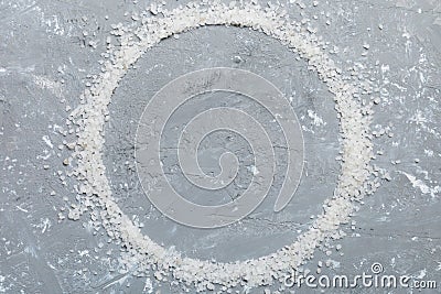 Background from white sea salt. Coarse rock salt texture witth copy space Stock Photo