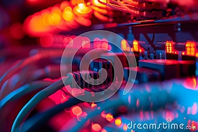 Background on wireless network technology wired router server firewall LAN and protocols. Concept Stock Photo