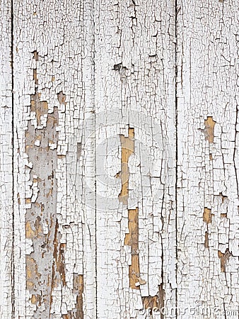 Background wooden board with cracked peeling paint, texture Stock Photo