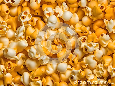 background of yellow cheese popcorn texture Stock Photo