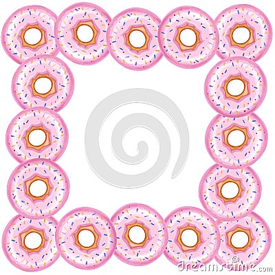 Background for your text in the frame of donuts. Vector Illustration