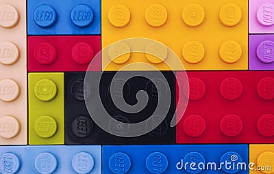 Backgrounds of Lego bricks Editorial Stock Photo