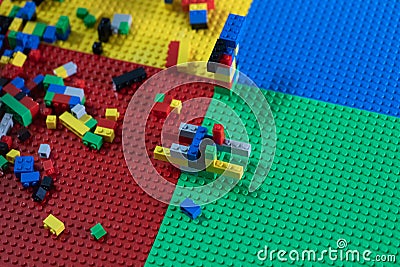 Little children are playing toys in the House. Stock Photo