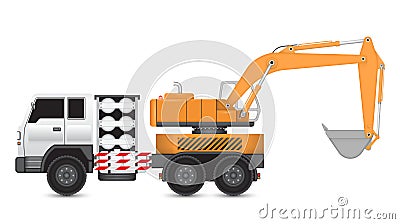 Backhoe_truck Vector Illustration