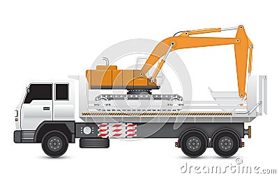 Backhoeontruck Vector Illustration