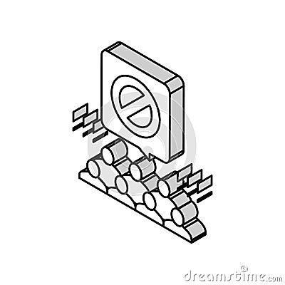 backlash people isometric icon vector illustration Vector Illustration