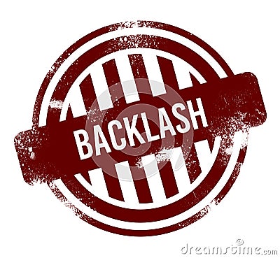 Backlash - red round grunge button, stamp Stock Photo