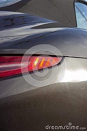 backlight details of german sportscar body work Stock Photo