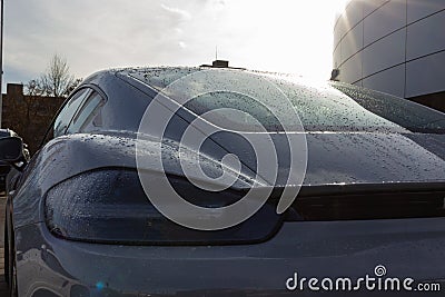 backlight details of german sportscar body work Stock Photo