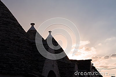 Backlight trulli Stock Photo