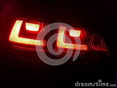 Volkswagen Golf VII Backlights Editorial Stock Photo